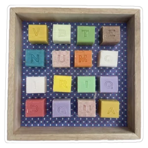 Savons en cubes alphabet (à l'unité)