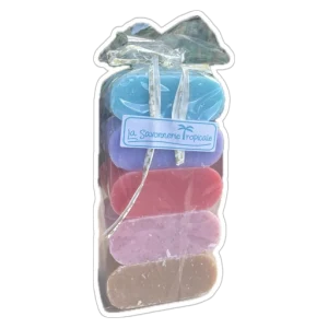 Savon artisanal – Lot de 5 savons 50 g : Lavande, Oudh, Océan, Passion, Monoï Exfoliant